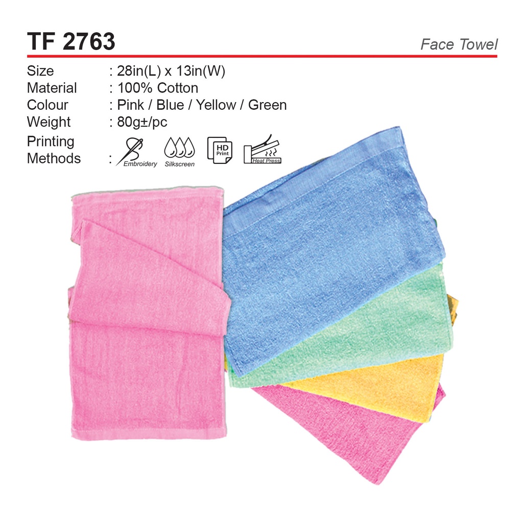 [TF-2763-BL] COTTON FACE TOWEL (BL)