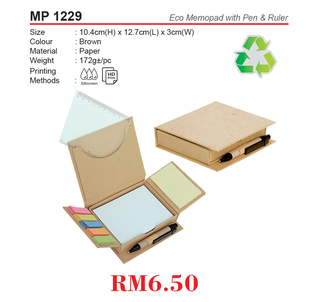 [MP-1229] ECO MEMOPAD W PEN & RULER