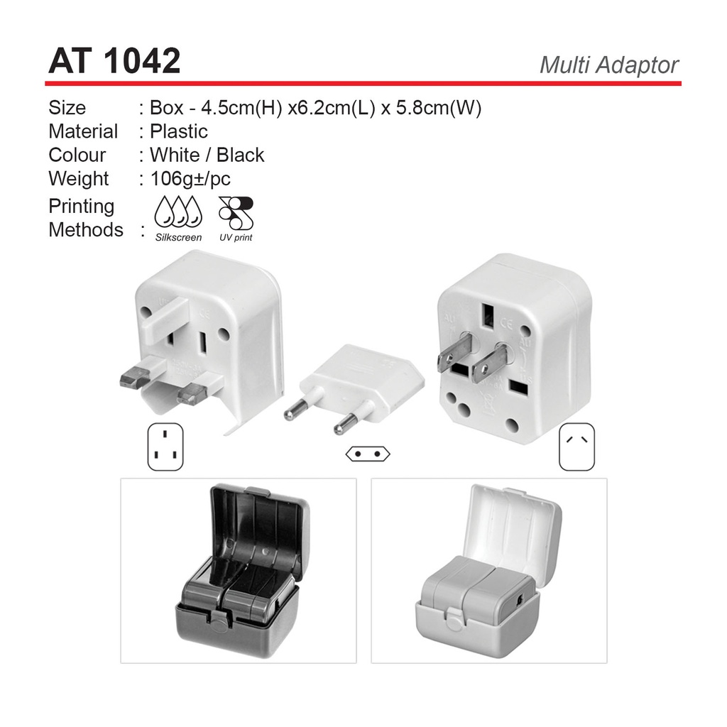 [AT-1042-BK] INTERNATIONAL TRAVEL ADAPTOR (BK)