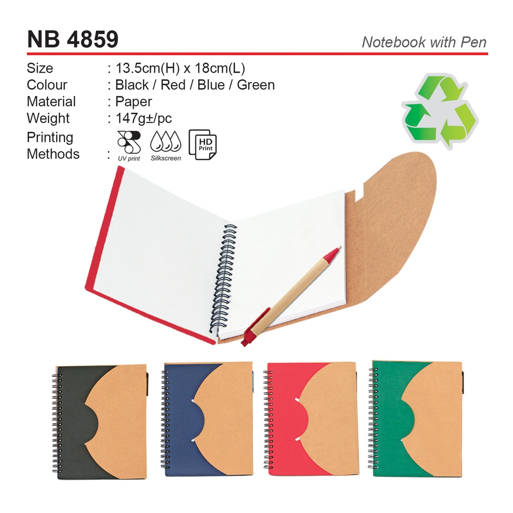 [NB-4859-II-BK] NOTEBOOK WITH PEN (BK)