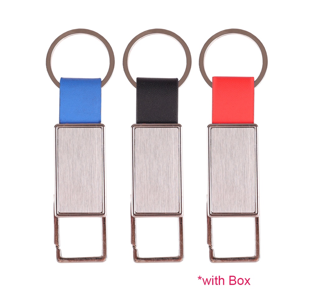 [C-256-BK] PU LEATHER KEYCHAIN W ZIN ALLOY PLATE (BK)