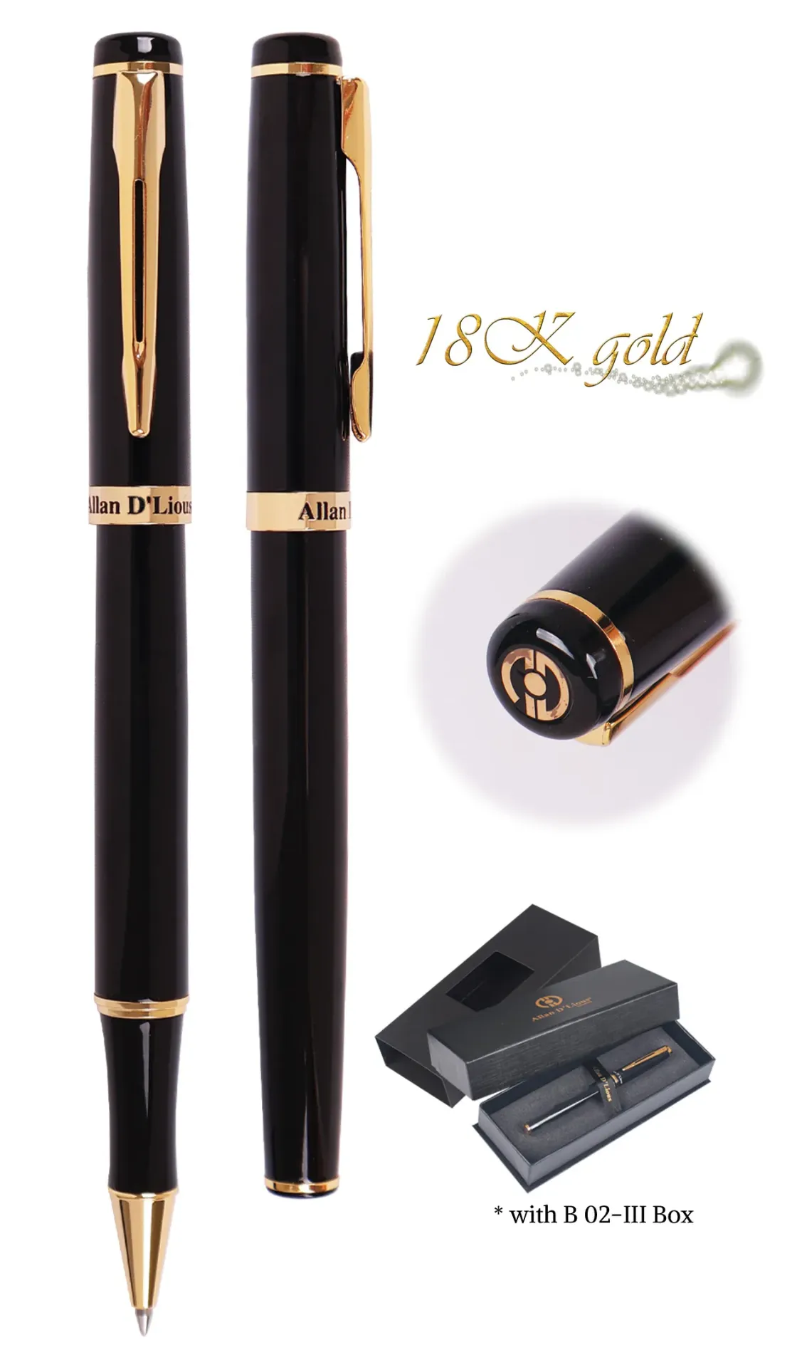 [AG-2222-R] METAL PEN -18K-BK