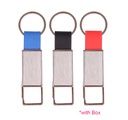 PU LEATHER KEYCHAIN W ZIN ALLOY PLATE