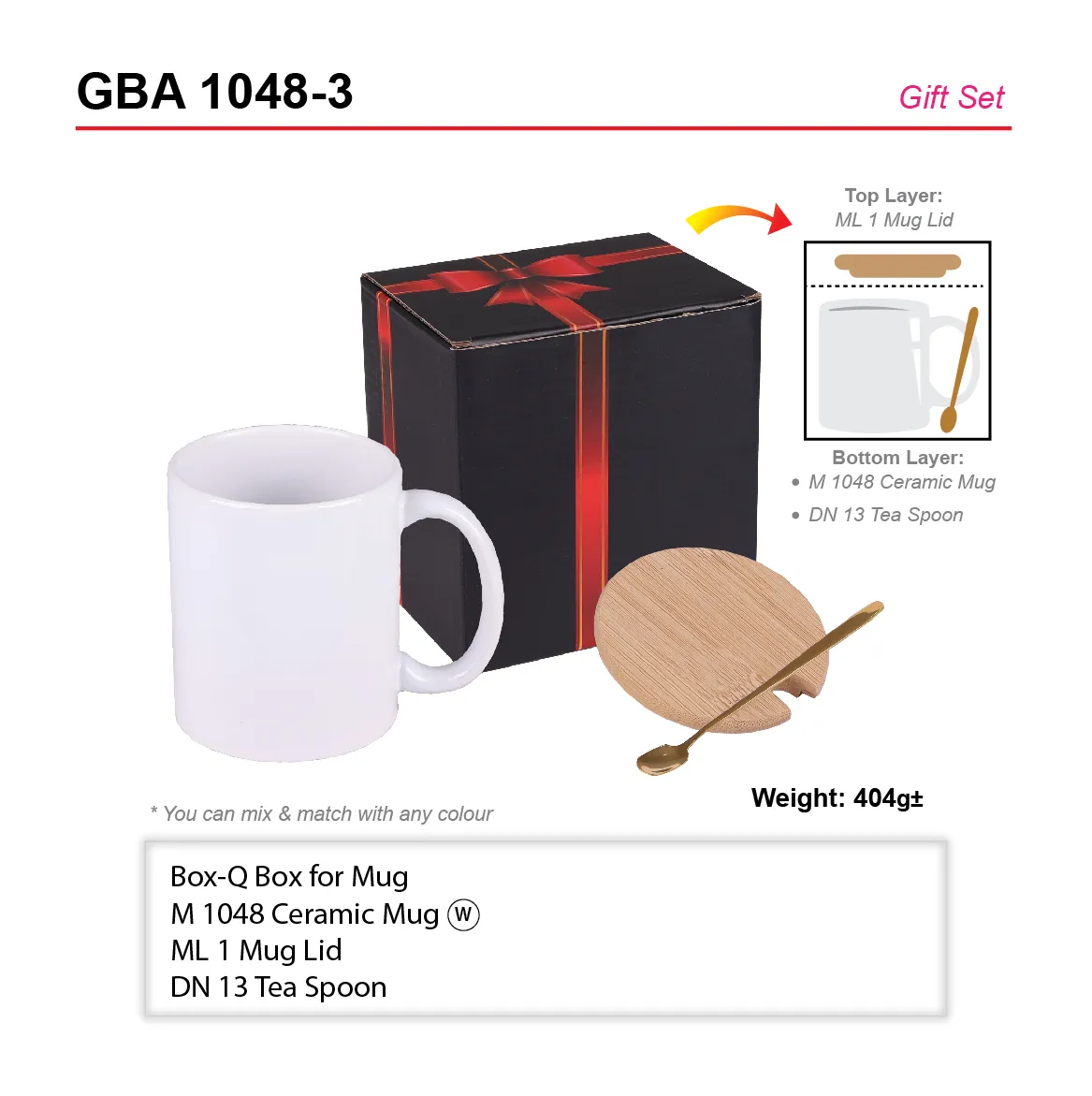 GIFT SET-BOX-Q+M 1048(WHT)+ML 1+DN 13