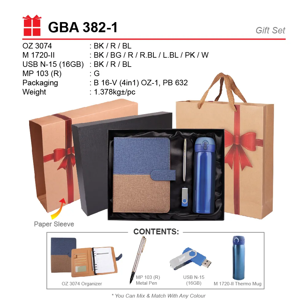 GIFT SET-M 1720-II+OZ 3074+MP 103R(G)+USB 15+B 16-V(OZ-1)+PB 632