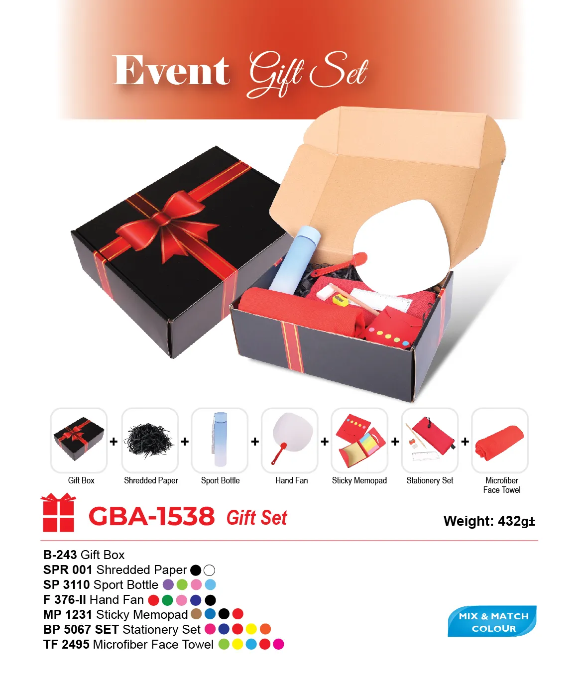 GIFT SET-B-243+SPR 001+SP 3110+F 376-II+MP 1231+BP-5067-SET+TF 2495