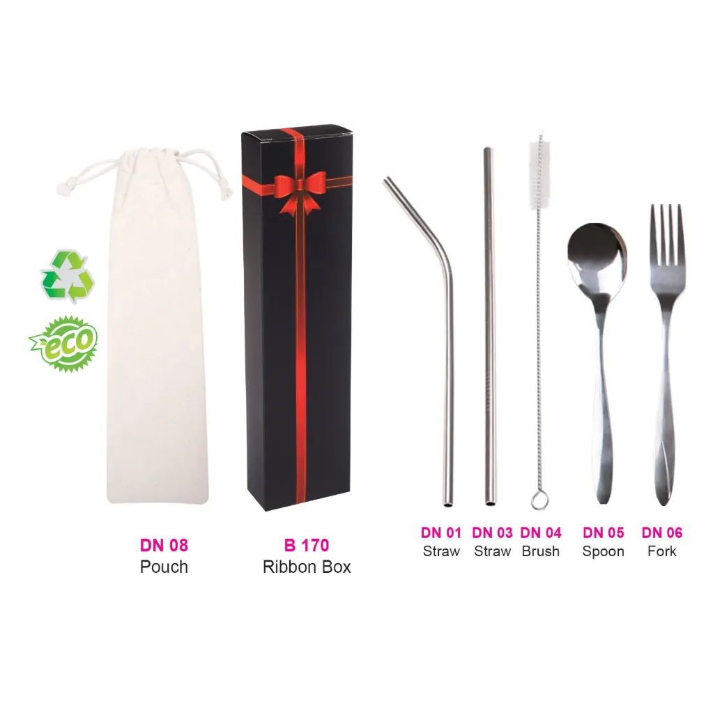 STRAW & CUTLERY SET (5 IN 1)
