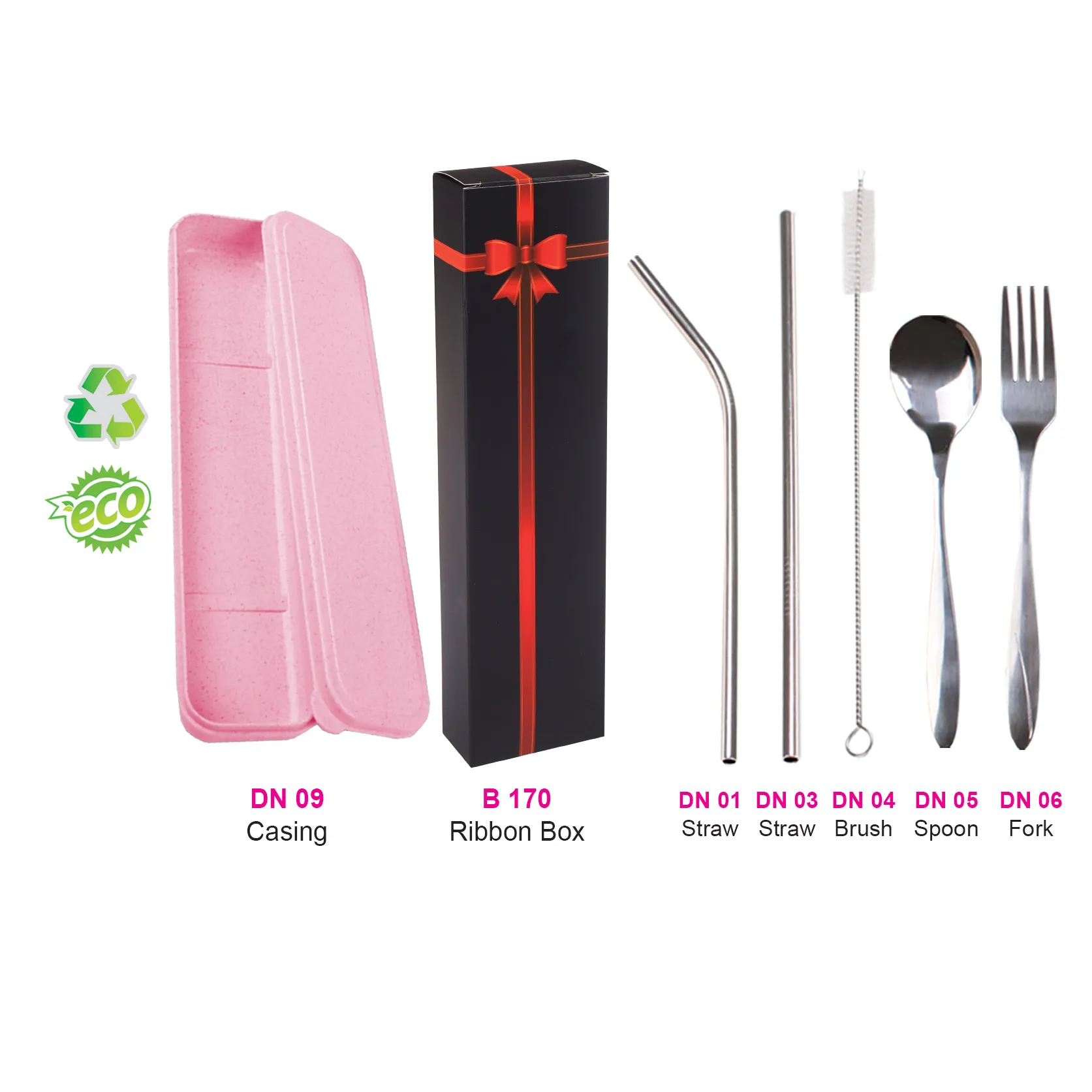 STRAW & CUTLERY SET (5 IN 1)-PK