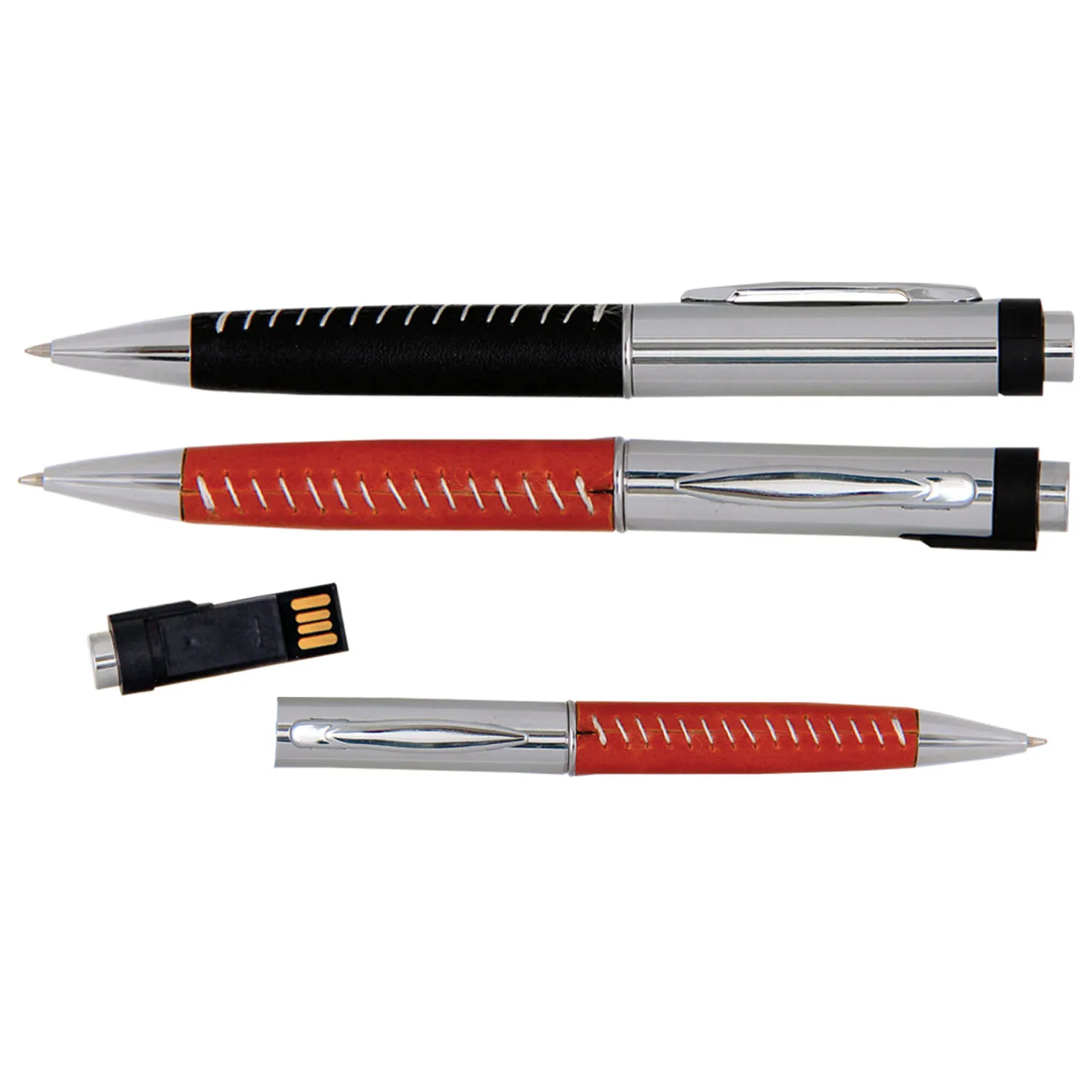 METAL & LEATHER PEN USB FLASH DRIVE