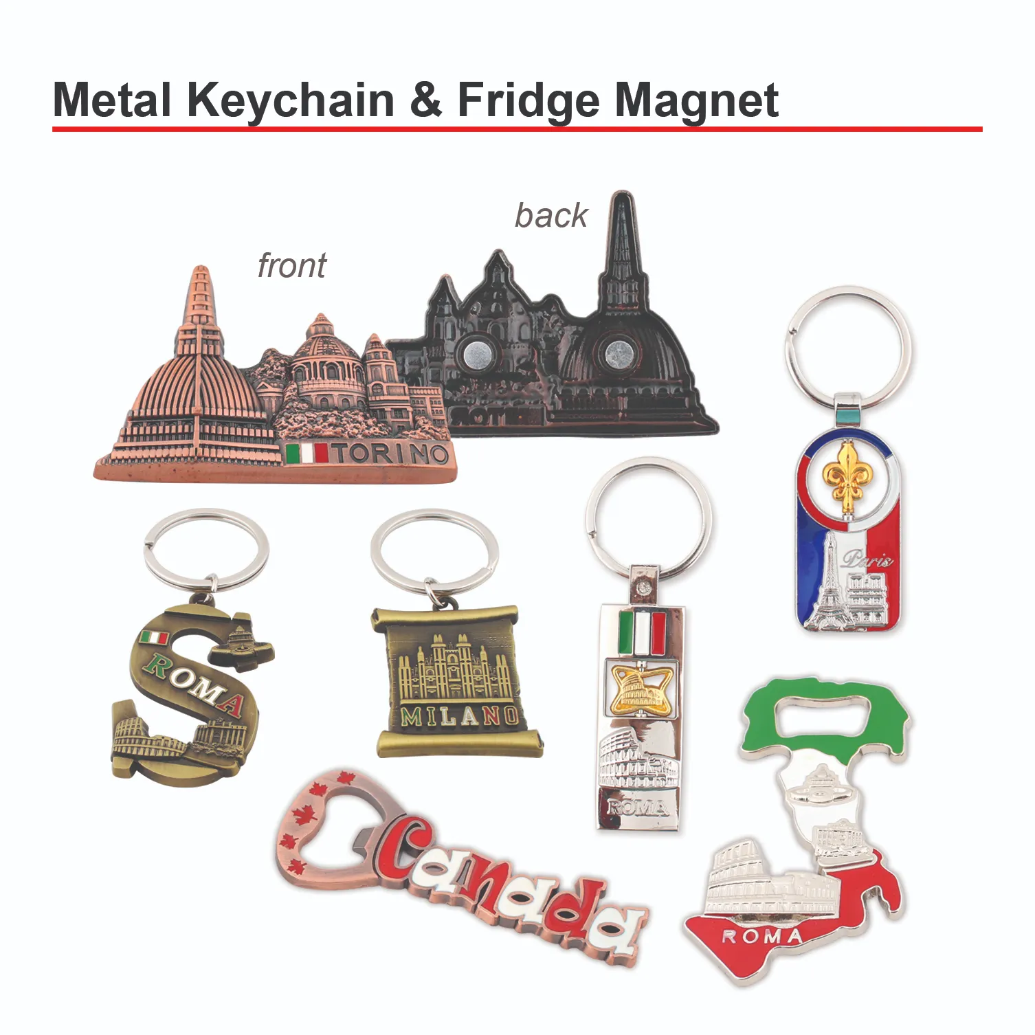METAL KEYCHAIN & FRIDGE MAGNET