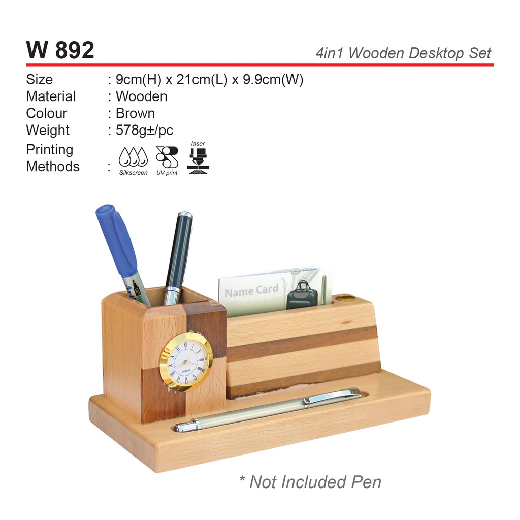 4 IN 1 WOODEN DESKTOP SET