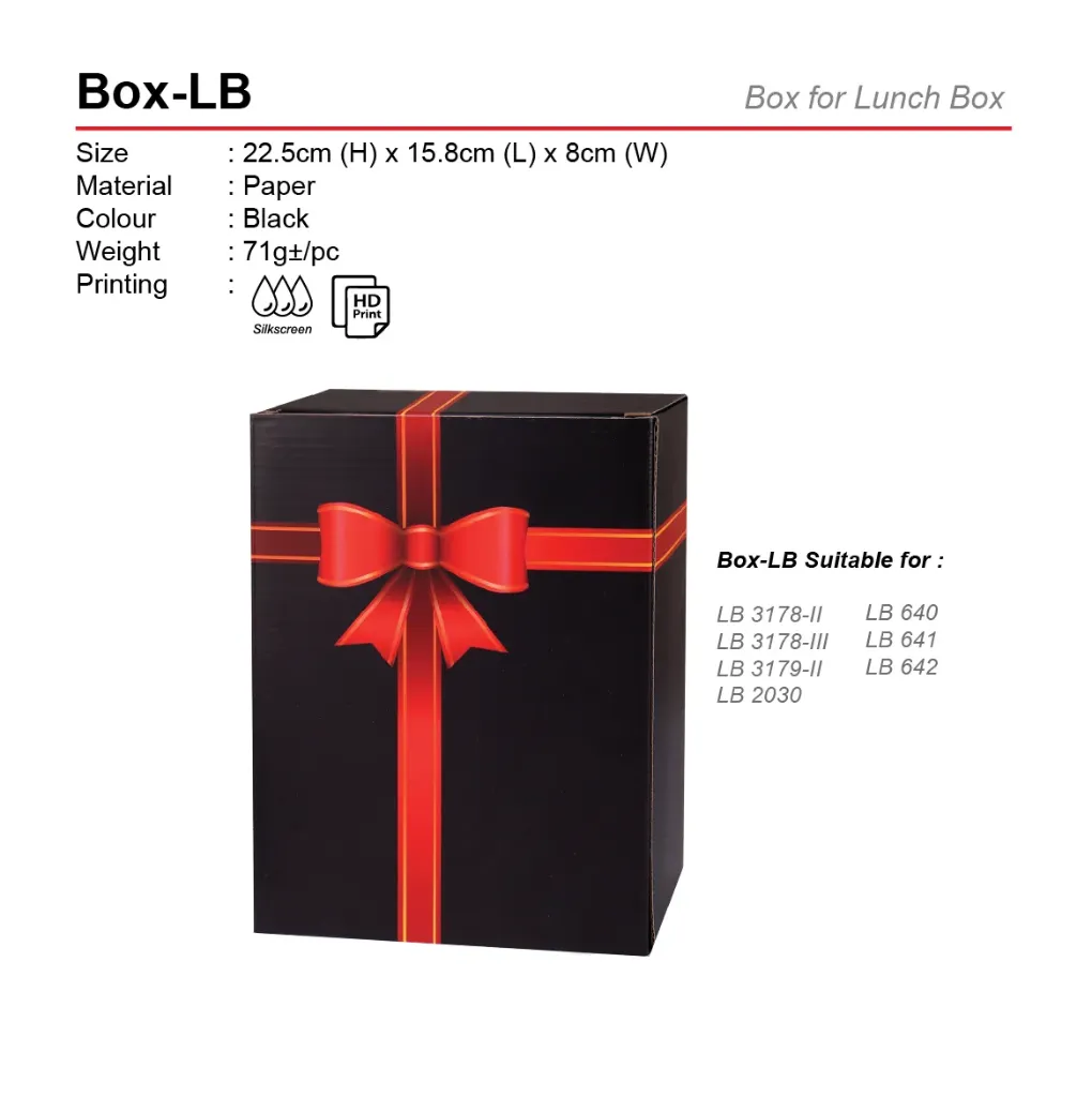 [BOX-LB-BK] BOX FOR LUNCH BOX(3178 II/3179 II/LB 2030/642/641/640/2034)