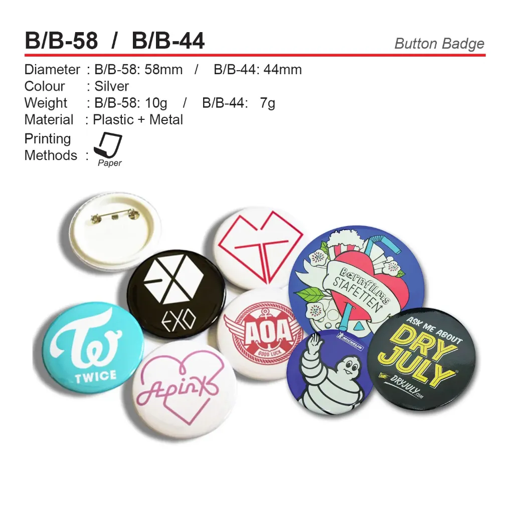[BBG-58] BUTTON BADGE - 58MM (MOQ - 100pcs)