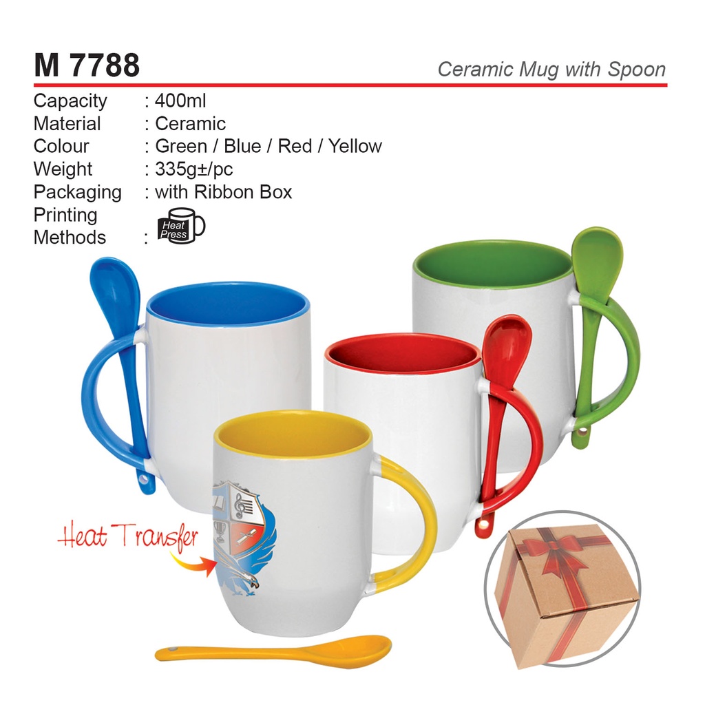 CERAMIC MUG W SPOON