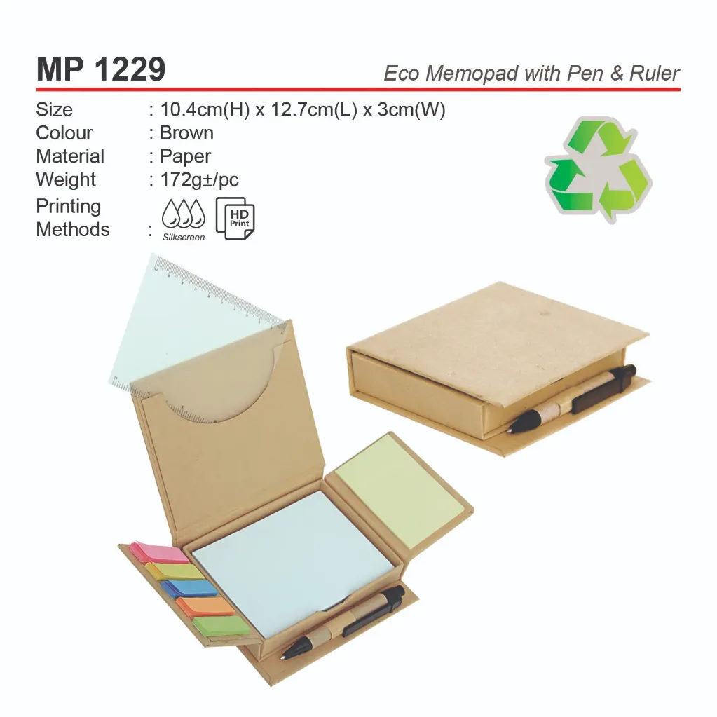 [MP-1229] ECO MEMOPAD W PEN & RULER