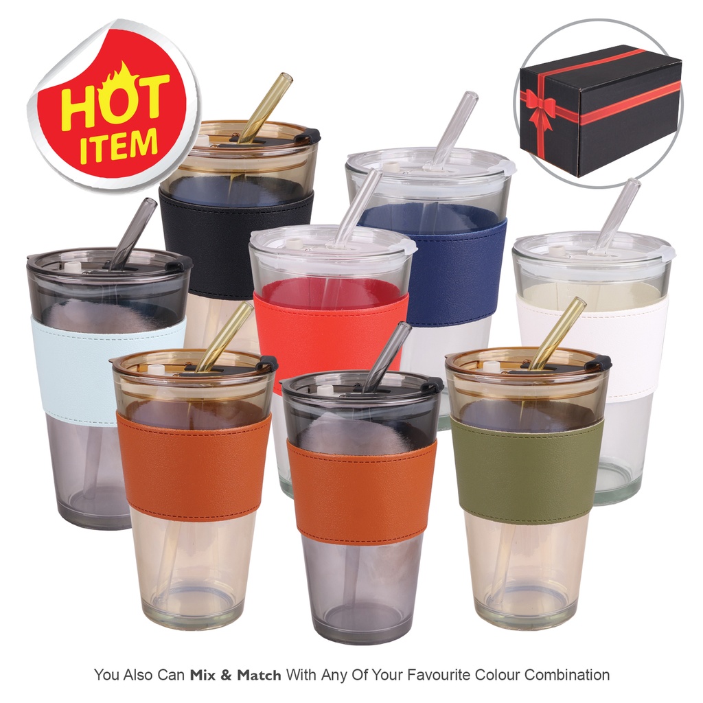 GLASS MUG WITH PU SLEEVE